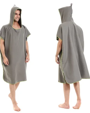 Towel Poncho for Adults -Quick Dry Microfiber Bathrobe
