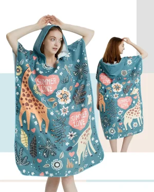 Poncho Towel Womens Summer Love | Quick-Dry -Microfiber