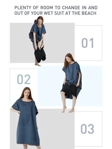Womens Towel Poncho-Banana Seven-Quick-Dry Microfiber - Image 6