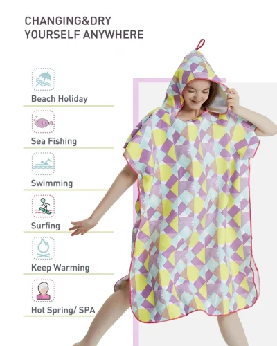 Ladies Poncho Towel-Quick-Dry Microfiber