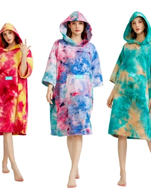 Beach Poncho Towel-Vibrant QuickDry Microfiber