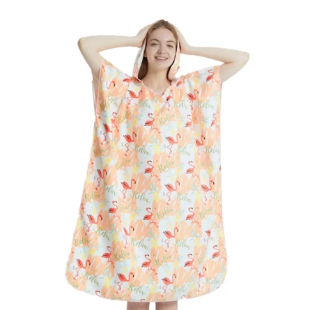 Towel Poncho Womens -Flamingo-