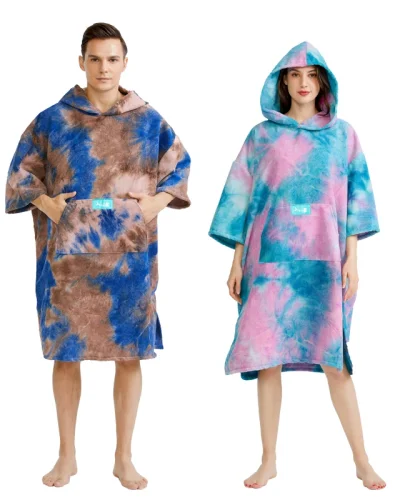 Beach Poncho Towel-Vibrant QuickDry Microfiber