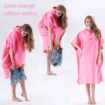 Adult Towel Poncho with Hood-Fish Surf - Image 3