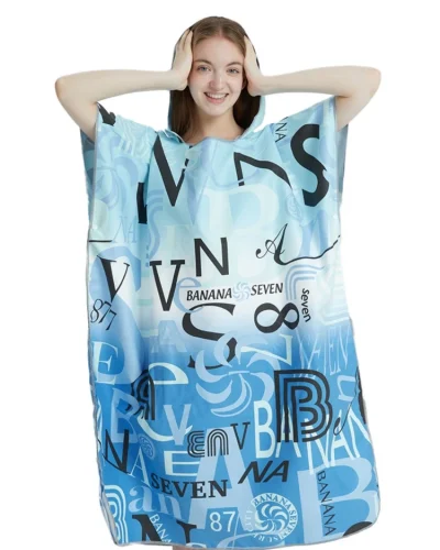 Womens Towel Poncho-Banana Seven-Quick-Dry Microfiber