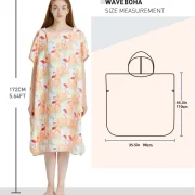 Towel Poncho Womens -Flamingo-