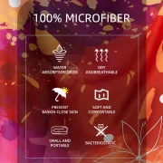 Womens Poncho Towel-CRIMSON FLOWER- Quick-Dry Microfiber