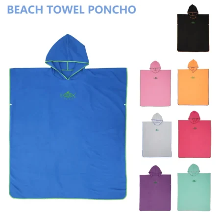 Adult Towel Poncho with Hood-Fish Surf - Image 2