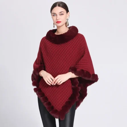 Poncho Women-Fashion Plaid - Image 2