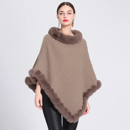 Poncho Women-Fashion Plaid - Image 6