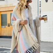 Poncho Womens-Vintage Hooded Harajuku