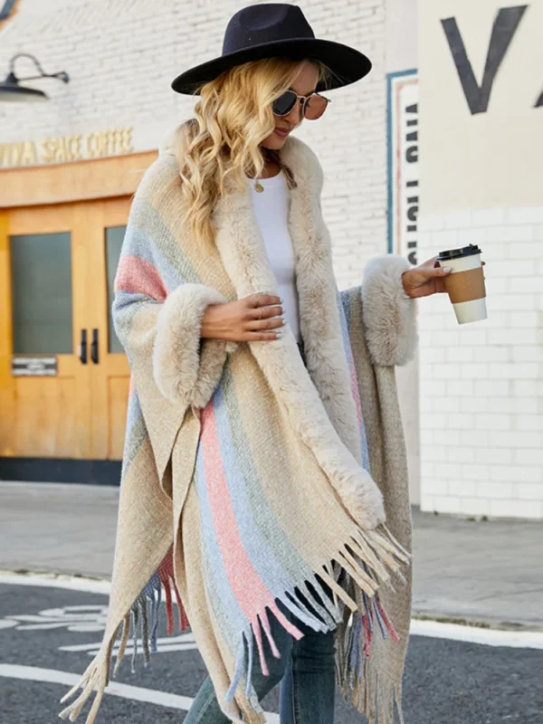 Poncho Womens-Vintage Hooded Harajuku