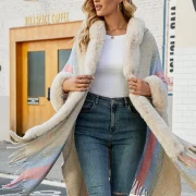 Poncho Womens-Vintage Hooded Harajuku