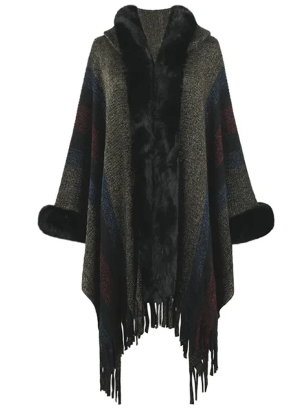 Poncho Womens-Vintage Hooded Harajuku