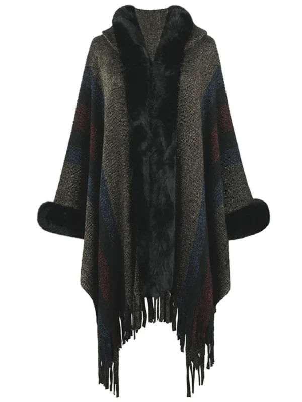 Poncho Womens-Vintage Hooded Harajuku