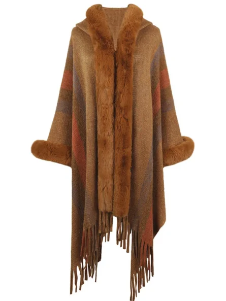 Poncho Womens-Vintage Hooded Harajuku