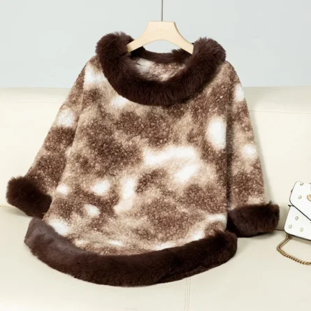 Poncho for Women Elegant Fur