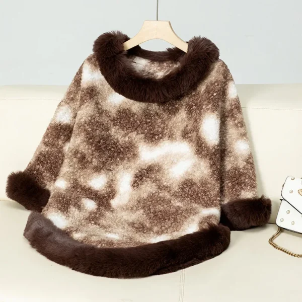 Poncho for Women Elegant Fur