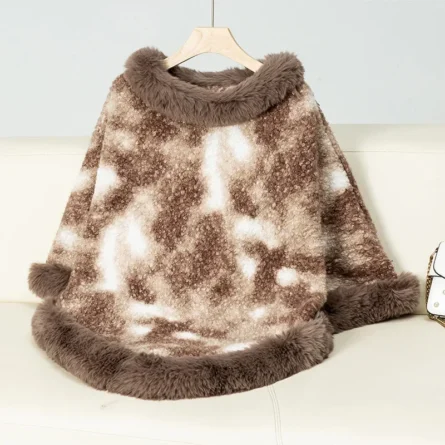 Poncho for Women Elegant Fur