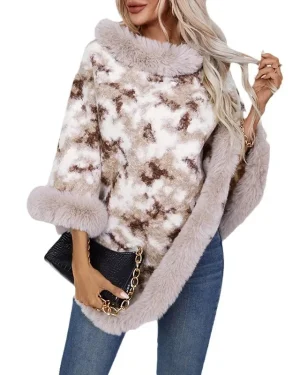 Poncho for Women Elegant Fur