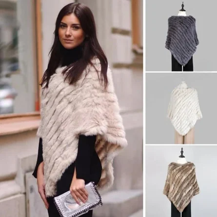 Women's Poncho Real Fur - Abbey