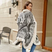 Womens Ponchos -Peacock Shawl